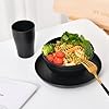 32 Piece Wheat Straw Dinnerware Set - Black Plates and Bowls for 8, Unbreakable, Dishwasher & Microwave Safe, Reusable, Lightweight Tableware, Ideal for Camping and Everyday Use
