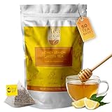 Honey Lemon Green Tea Bags (50 Count), Chamomile, Lemon & Honey Extract, Caffeinated, Real Green Tea, Blended Herbs & Spices, Gluten Free