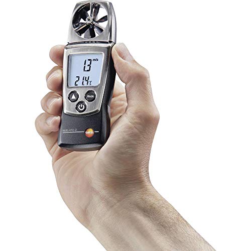 Testo 410-2 Digital Pocket Vane Anemometer, 0.4 to 20 m/s Velocity, -10 to +50° C Temperature, 0 to 100% RH