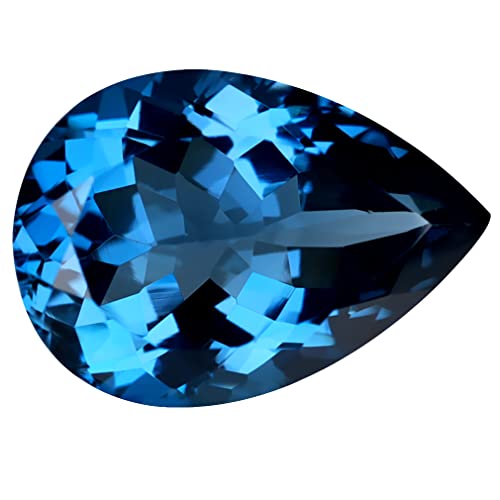 Topaze bleu de Londres naturelle taille poire 12.91 ct pour création de bijoux