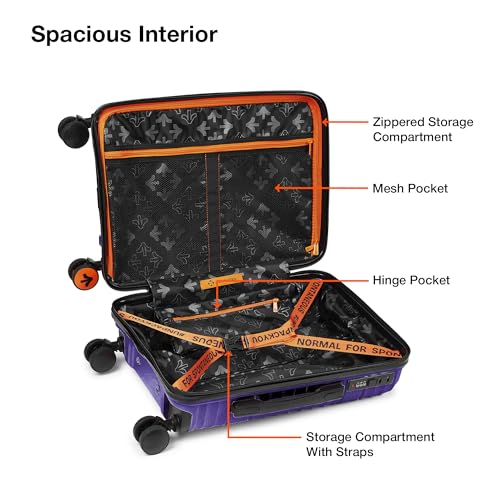 Image of Nasher Miles Mumbai Hard-Sided Polypropylene 8 Wheels Double Spinner Cabin Luggage Purple 20 inch |55cm Trolley Bag,Small