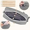 BROTOU Umhängetasche Damen Echtes Leder,Crossbody Bag Damen mit 2 Breitem Schultergurt Kartenhalter,Handtasche Leder Small handbag,Kleine Tasche Damen mit 3 Fächern(S-Grau) #3