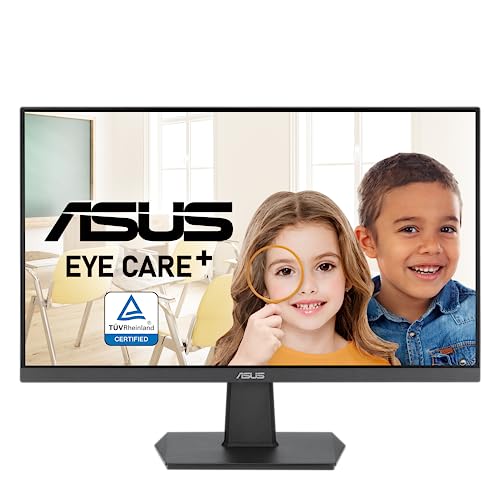 ASUS Bezramkowy monitor 60.5 cm, IPS, Full HD, 100 Hz, 1080p, 1 ms, synchronizacja adaptacyjna, do pracy i gier, bez migotania, HDMI, VESA, Tilt, VA24EHF
