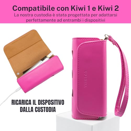 UPSHELL - Beschermhoes compatibel met e-sigaret - etui van hoogwaardig kunstleer - portemonnee/etui met organizer voor powerbank, accessoires, vloeistof - Afbeelding 4