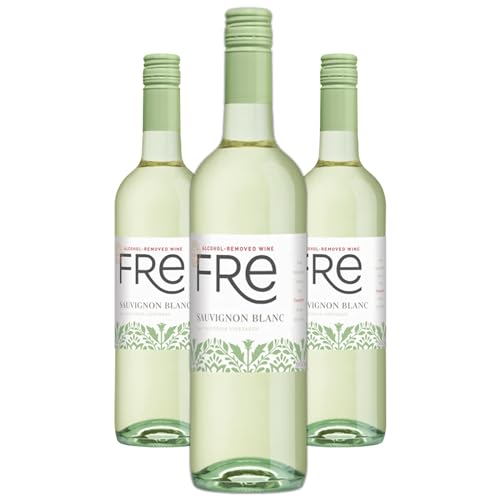 Sutter Home Fre Sauvignon Blanc Non-Alcoholic Wine, Experience Bundle with Phone Grip, Seasonal Wine Pairings &amp; Recipes, 750ML, 3-PACK