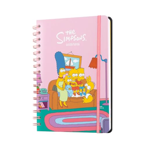 Grupo Erik Agenda escolar 2025-2026 Semana Vista A5 The Simpsons : Agenda Curso 2025 2026 | Con Pegatinas, Ilustraciones y Anillas : Para Niños y Estudiantes de Instituto