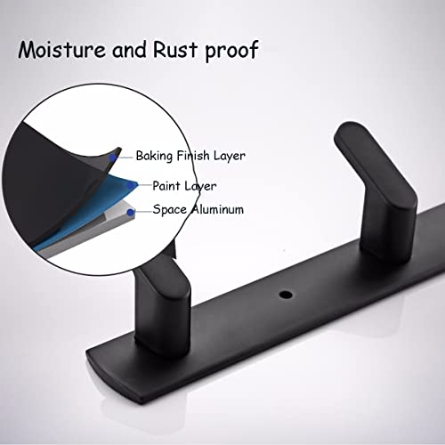 Gxfctys Coat Rack Wall Mount, Modern Wall Hooks For Hanging Coat Clothes Hats Bags With 4 Hooks, Space Aluminum Black Towel Rack For Kitchen Entryway Bathroom Bedroom (Style 2) #TOP2