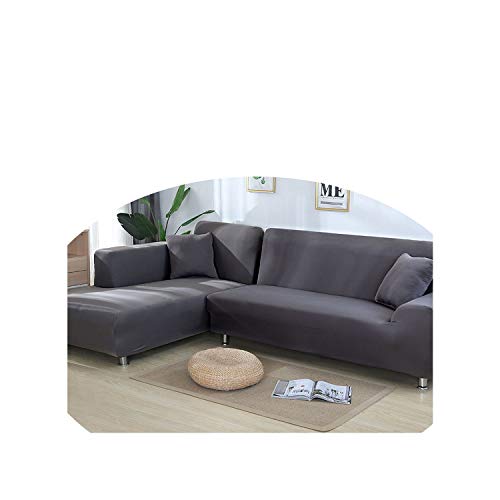 Elibone Grey Color Tight Wrap Sofa Cover Elastic Needs Order 2 Pieces Sofa Cover If L-Style Sectional Corner Sofa capa de Sofa,Grey,4-Seater 235-300cm