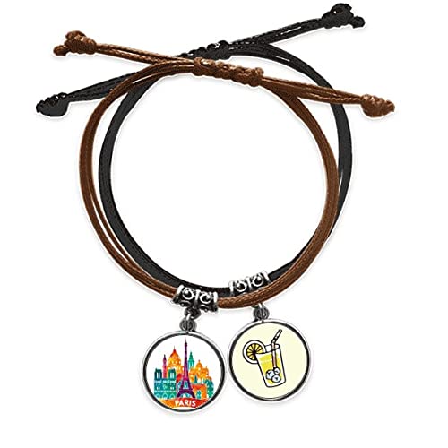 Bracelet Tour Eiffel en cuir tressé main : l'élégance parisienne au poignet