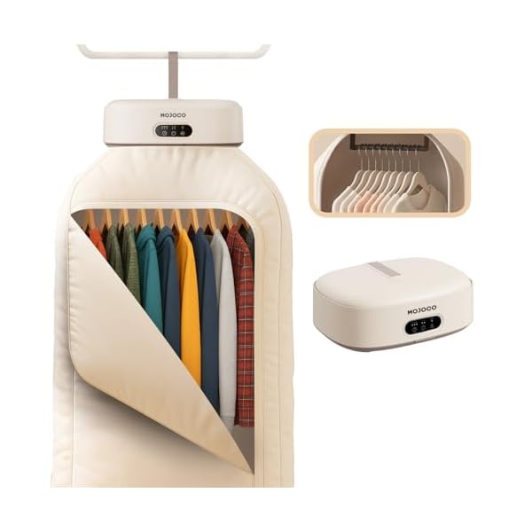 MOJOCO Portable Clothes Dryer – Mini/Compact Dryer for Apartment, RV, Travel – Small Quiet Fast-Drying Machine with Adjustable Timer & Hassle-Free Setup