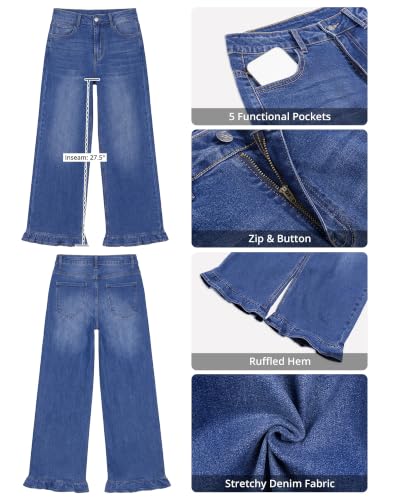  Wide Leg Jeans for Women Ruffle Hem - image 7