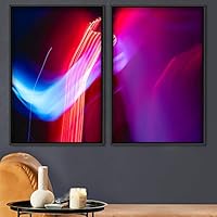 2 Piece Framed Canvas Wall Art Colorful Art Lights Canvas Prints Home Artwork Decoration for Living Room,Bedroom - 16
