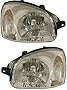 Evan Fischer Headlight Set Compatible with 2003-2006 Hyundai Santa Fe Left Driver and Right Passenger Side Halogen With bulb(s)