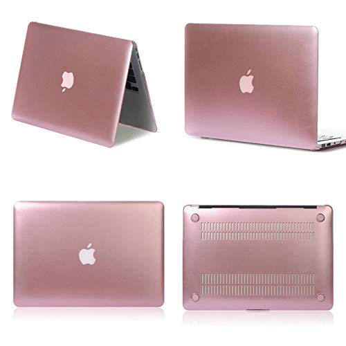 Image of Case Compatible with MacBook Pro 13 Inch Retina 2012 2013 2014 2015 A1425 A1502Plastic Hard Shell Cover Case, Metallic Rose Gold