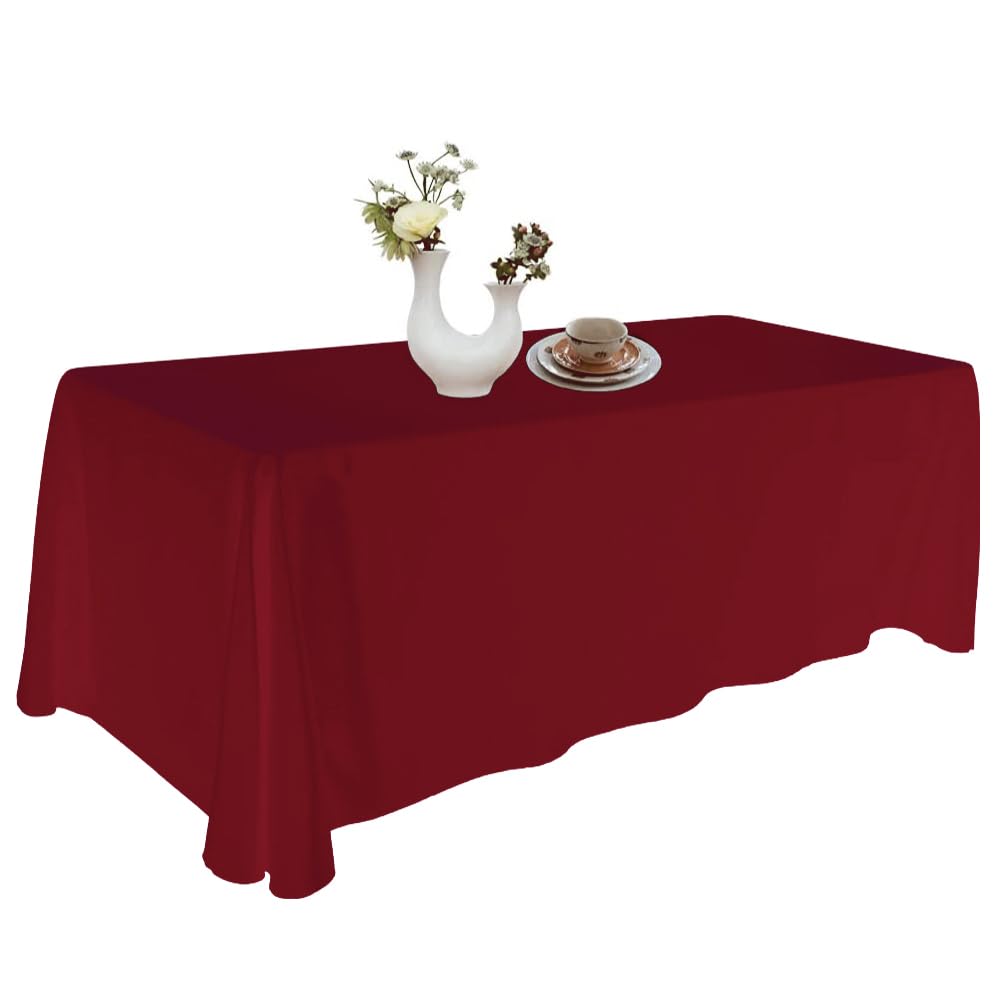 Urby Tovaglia bordeaux per tavoli rettangolari da 1,8-2,4 m che può ospitare 6-8 persone, Manteles de Mesa De Tela para Fiestas de 6-8 Sillas, lavabile in lavatrice riutilizzabile in poliestere