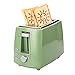 YUNYODA Tostadora, Tostador para 2 Rebanadas con 6 Nivel de Tostado y 680w de Potencia, Tostadora de Pan Automática de Acero Inoxidable, con Bandeja para Migas, Verde Retro