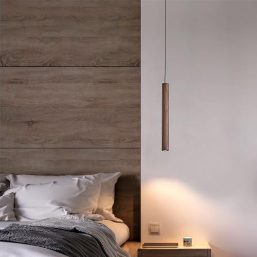 Luces colgantes de iluminación de techo estilo nórdico grano nogal 7