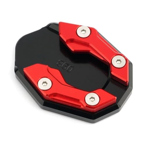 ODRNSMBUI Für Yamaha Aerox155 Aerox Nvx 155 Nvx155 Motorradzubehör Seitenständervergrößerung Ständervergrößerungsplatte(Red-B)