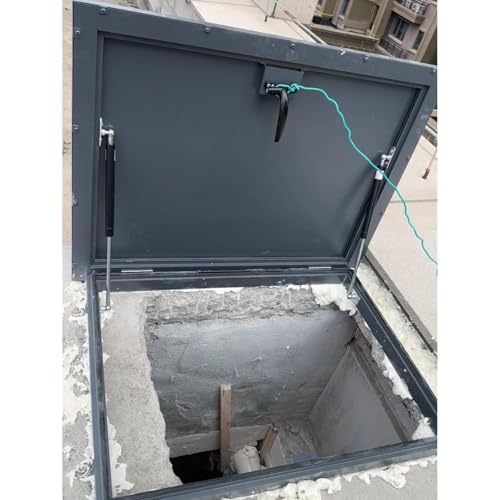 Cubierta de lluvia gruesa resistente con soporte de elevación y asa, puerta de escotilla de techo plano para casa comercial