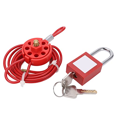 Lockout Tagout Cable Lock, Adjustable Cable Lock, Steel Safety Cable Padlock, Wide Application Steel Cable Lock for Lock Out Tag Out