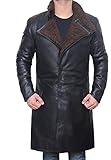Decrum DISC Black Shearling Leather Trench Coat Mens Jacket | [1500324] Blade Real, L