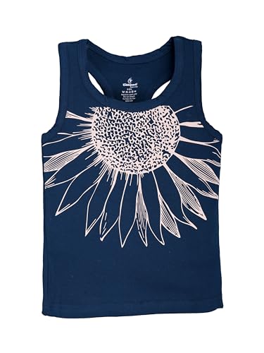Image of KiddoPanti Girls Chest Printed Sleeveless Rib Racer Back Tank Top