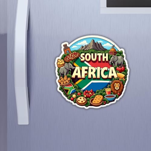 Image of Zesta Wooden Fridge Magnets Set | Refrigerator Decor Magnets for Kitchen | India Souvenir Fridge Magnet Collection | Wooden Magnet for Fridge Door Decoration (South Africa)