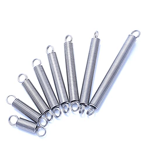 ELLANA Extension Heavy 1 Pieces, 1mm Wire Diameter, 9mm Outer Diameter, 30-300mm Length 304 Stainless Steel Dual Hook Small Ring Tension Spring Wire Hook ( Size : 80mm )