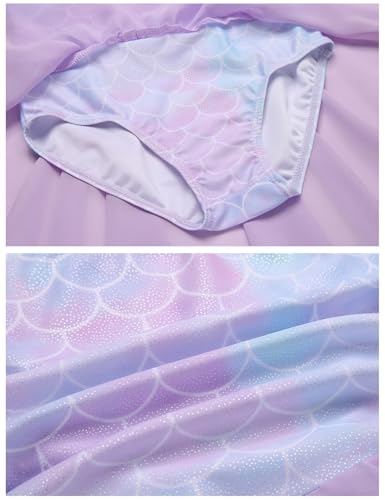 Image of Arshiner Girls Long Sleeve Ballet Leotards with Shinny Skirts Criss-Cross Back Dance Dresses