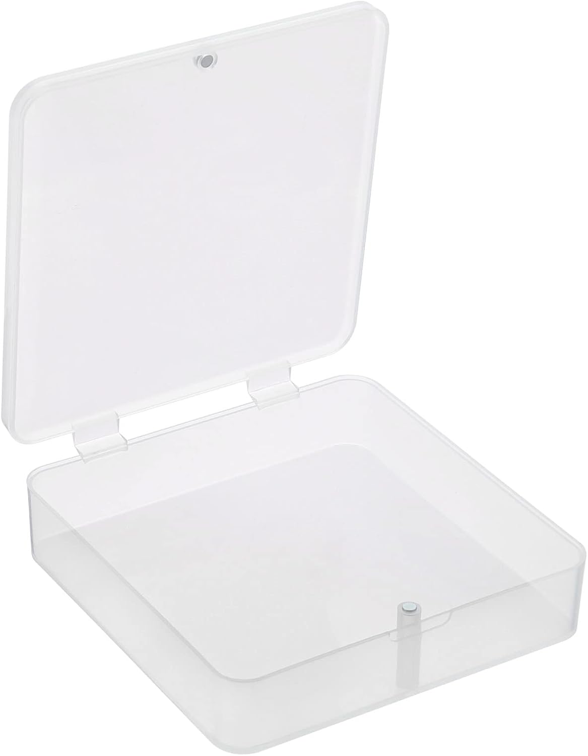 PATIKIL Clear Storage Container with Hinged Lid 120x30mm, 4 Pack Plastic Square Box for Beads Art Craft
