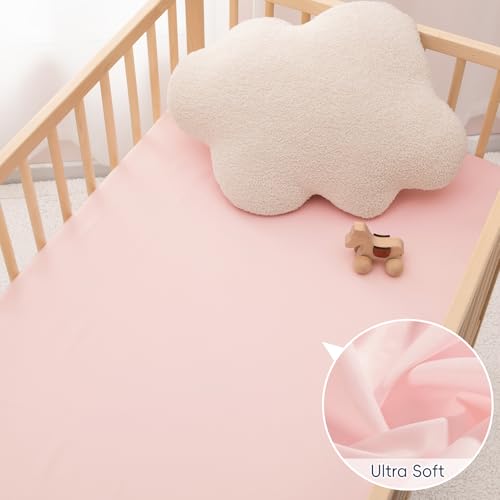 Image of PHF 3 Pack Soft Mini Crib Sheets, Butterfly Pack N Play Sheets for Baby Girls, No Slip Universal Fit for Pack N Play, Playard, Portable and Mini Crib Mattresses, Butterfly