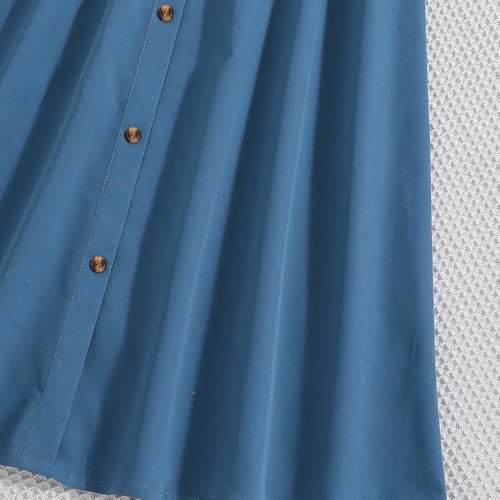 Image of Girls autumn dress Character Print pullover Sweatshirt With Solid Button Front Skirt 2 piece outfit 7-13 Years