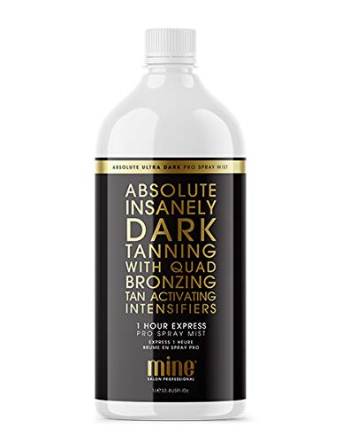 MINETAN BODY.SKIN Spray Tan Solution - Absolute Pro Spray Mist - Ultra Dark Salon Professional Sunless Tanning,1 Hour Express Tan, 33.8 fl oz