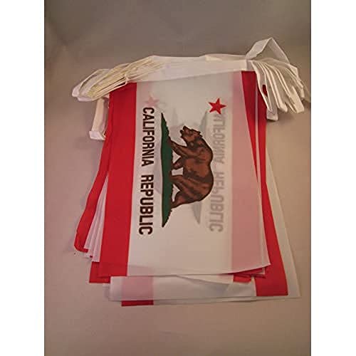 Image of AZ FLAG California 6 meters BUNTING Flag 20 flags 9'' x 6'' - Californian STRING flags 15 x 21 cm