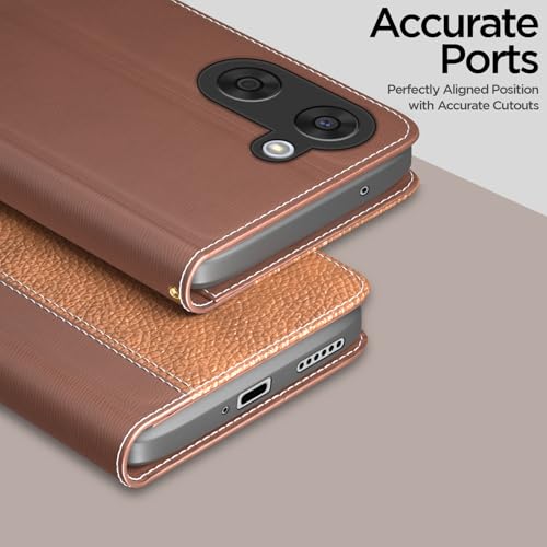 Image of Amazon Basics Flip Cover for OnePlus Nord CE 5 5G | Leather Finish | Wallet Stand and Shock Proof | Complete Protection Flip Case (Tan)