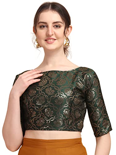 Image of OOMPH! Women's Art Silk Floral Half Sleeve Fitted Blouse