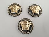 versace medusa Material: Stuckgips sensation Mini Medusa Kopf MÄANDER 3D Relief WANDBILD Bild SCHWARZ Gold 7CM Schlange Schild