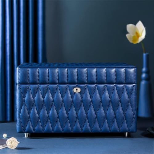 Vinta Green 2-Layer PU Leather Jewelry Organizer Box with Lock - Removable Tray & Polishing Cloth for Necklaces, Rings - Travel-Friendly & Unisex Design image 5