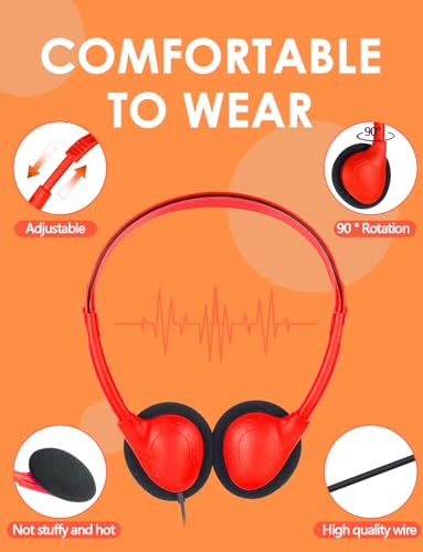 OSSZIT Kids Headphones Bulk 30 Pack Multi Color for School Classroom Students Children Toddler Boys Girls Teen and Adult (10 Mixed Color)