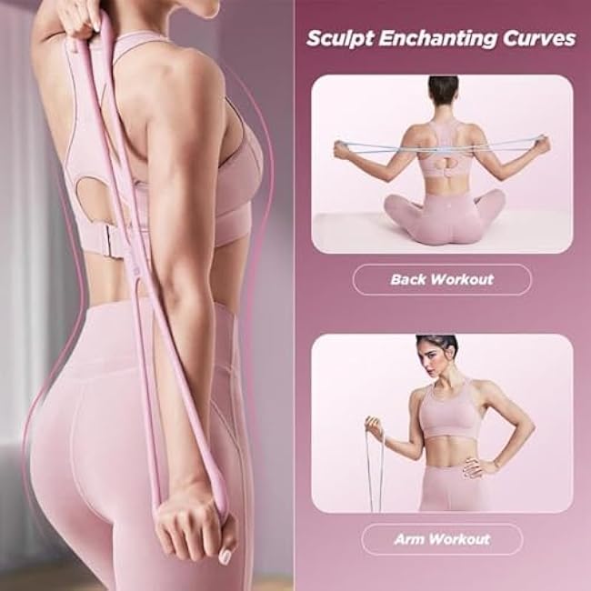 Resistance Bands, Figure 8 Exercise Bands for Women Men, Figure 8 Resistance Band, Keep Resistance Band Figure 8, Exercise Bands for Strength Training, Yoga, Pilates, Elastic Pull Bands