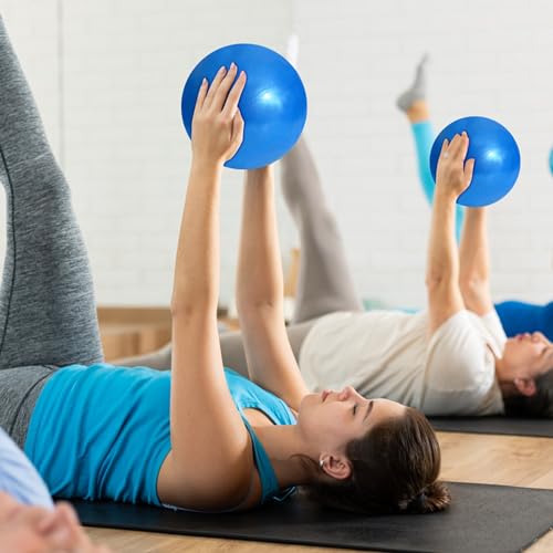 TRIXES Blau Pilates-Übung, Kräftigungsball, PVC, Yoga-Workout-Gymnastik-Übungshilfe, Gymnastikball, Pilates-Ball, Fitnessstudio-Zubehör, Trainingsgeräte