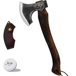 The Frostbreaker – Camping Hatchet – Forged Steel Axe with Leather Sheath – Survival Axe for Wood Splitting and Chopping – Bushcraft Hatchet – Perfect for Outdoor Adventures