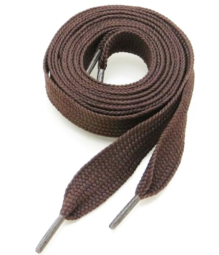 Image of BUCKLE CITY Thick Flat 3 /4 inch Wide Shoelaces Solid Color Strings for All Shoe Types - Chunky Fat Laces for Sneakers, Boots
