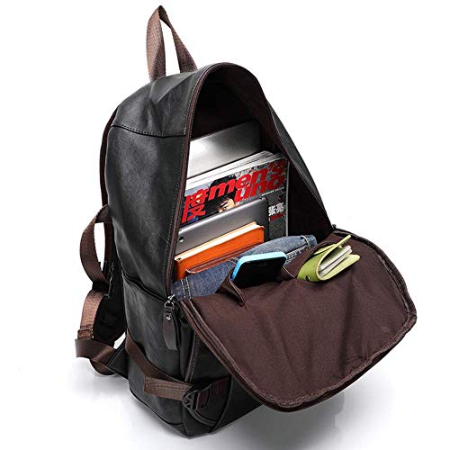 Mochila de cuero PU impermeable retro para hombres de negocios 3