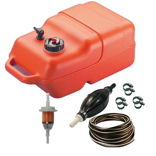 12 Liter Benzintank / Treibstofftank mit Pumpball Benzinschlauch Benzinfilter Schellen