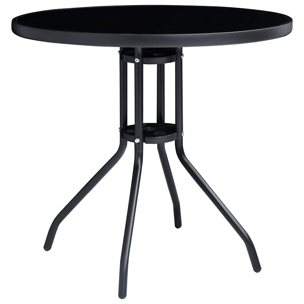 Juego de 5 piezas de bistró negro y antracita exterior A
