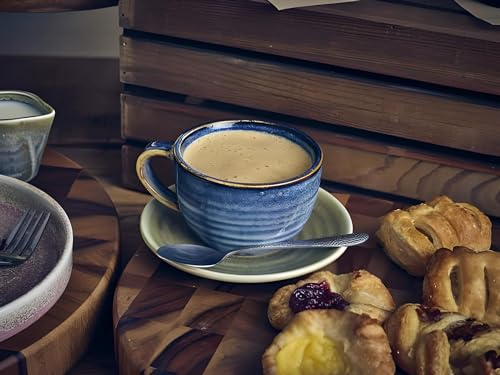 Genware Terra Porcelain, Aqua Blue, Coffee Cup, 285ml, CUP-PBL28, Pack of 6, 285mL Capacity - Image 3