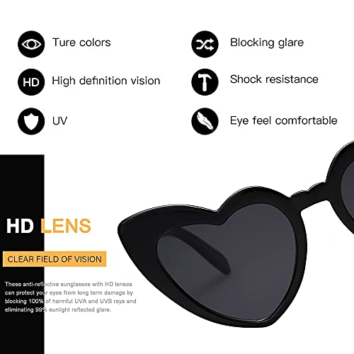 Vanlinker Heart Shaped Sunglasses Women Trendy Retro Cat Eye Sunglasses Gift Idea Vl9604 #TOP3