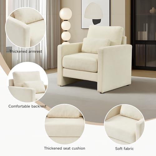 Sillón Plegable Chenille Beige miniatura 4
