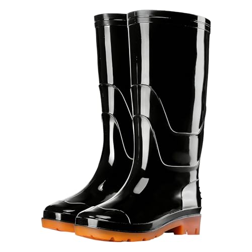 [kaoayi] PVC���C ���C���u�[�c ���C���V���[�Y �����Y ���f�B�[�X ��ƒ��C �����O ���[�N�u�[�c �y�� �h�� �j�����p �~�J �ނ� ��� ���| �_�� 23~28cm(�u���b�N,25.0 cm)